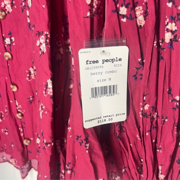 Free People Paloma Floral Poet Top Women’s size Medium Worn once New Condition - Picture 5 of 8